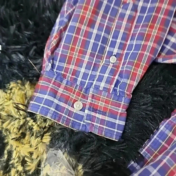 Eddie Bauer Mens Plaid Red and Blue long sleeve Button up Shirt. Size XXL - Picture 6 of 9